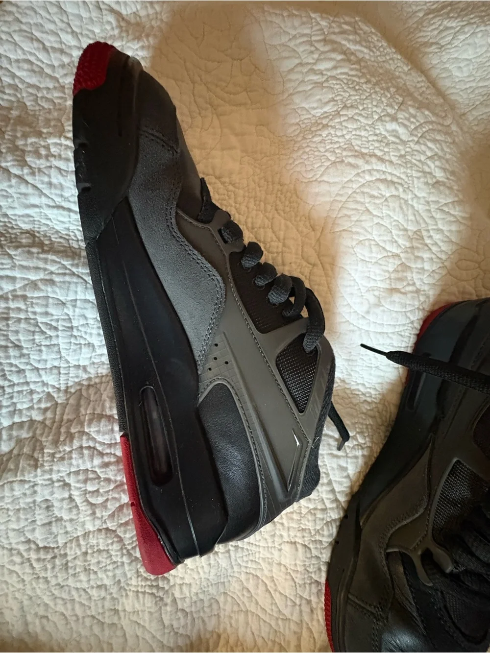 Jordan Men's Black Sneakers with Red Accents
